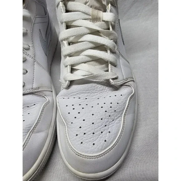 NIKE Jordan 1 high White Pure Platinum High Tops Mens Size 12 554724-108 - Picture 4 of 16